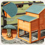 RUNSHED Chicken Coop for 4-6 Chickens Outdoor Wooden Hen House Poultry Pet Hutch for Backyard w/Run Cage & Nesting Box RUNSHED