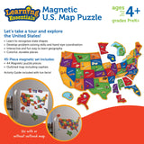 Learning Resources Magnetic US Map Puzzle - 44 Pieces, Puzzles for Kids Ages 4+, US Map for Kids Learning, Geography for Kids,Kindergartner Learning Toys Learning Resources