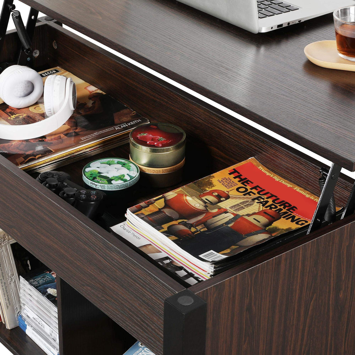 Yaheetech Coffee Table, 41in Lift Top Coffee Table with Storage Hidden Compartment & Shelf, Retro Coffee Center Table with Lift Tabletop for Living Room, Espresso Yaheetech