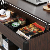 Yaheetech Coffee Table, 41in Lift Top Coffee Table with Storage Hidden Compartment & Shelf, Retro Coffee Center Table with Lift Tabletop for Living Room, Espresso Yaheetech