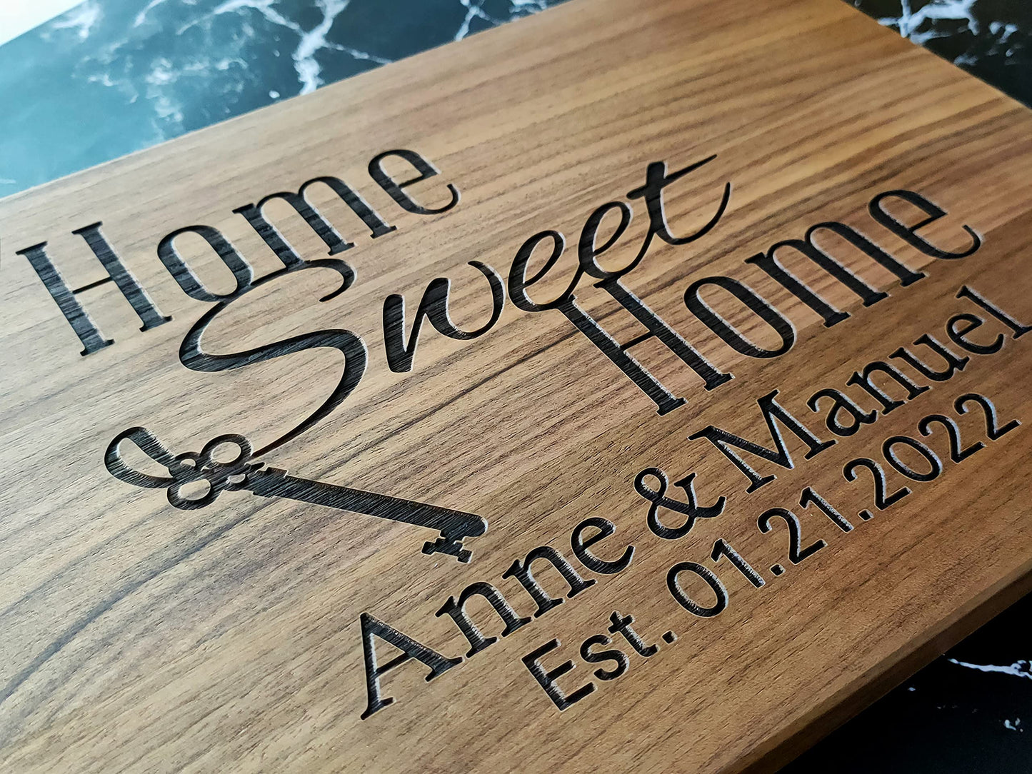 Housewarming Gifts, Personalized Cutting Board for Men, Parents, Couples, Newlyweds, New Home Decor, New Apartment, First Home - Home Sweet Home - WoodArtSupply