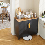 Letaya Storage Cabinet with 2 Doors,Metal Small Buffet Sideboard Cabinet for Entryway, Kitchen, White (Black) Letaya