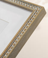 SUMGAR 8x10 Picture Frame Boho 5x7 Photo Frame with Mat Farmhouse White Wood Shabby Chic Wall Mounted Display for Birthday Wedding Friend Gifts with Distressed Decorative Pine Beads SUMGAR