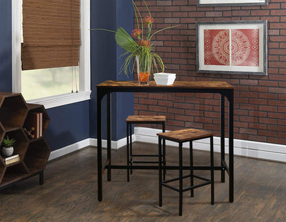 VEIKOU 47'' Rustic Brown Industrial Bar Table with Adjustable Legs - WoodArtSupply