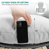 YITAHOME Egg Chair Wicker Indoor Outdoor Oversized Large Lounger with Stand Cushion Leveling Feet Egg Basket Chair 330lbs Capacity for Patio, Bedroom, Living Room, Garden, Backyard, Balcony-Grey YITAHOME