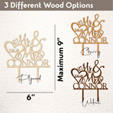 Personalized Mr Mrs Cake Topper - Wedding Cake Toppers w/Last Name and Date - Custom Wooden Cake Decorations, Wedding Cake Topper for Bride and Groom | 3 Wooden Options Customization Mill