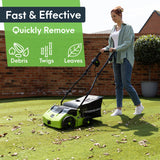 GreenSweep V2 - Artificial Grass Electric Sweeper Rake Vacuum 45L Collection Bag,5 Adjustable Heights, Foldable Handle RGS Living