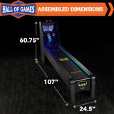 Hall of Games 108" Roll and Score with LED Lights and Electronic Scorer, Black/Blue, 9 Foot Hall of Games