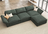 HONBAY Modular Sectional Couch with Storage Corduroy L Shaped Sectional Couches for Living Room,Green HONBAY