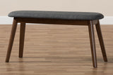 Baxton Studio Easton Mid-Century Modern Dark Grey Fabric Upholstered Walnut Finished Wood Bench Baxton Studio