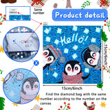 Charniol 9 Pcs Winter 5D Diamond Painting Kits 5D Drill Round Crystal Rhinestone Handmade Creative Art Crafts Snowman Snowflake for Home Wall Decor and Adults Kids DIY (Snowman, Snowflake) Charniol
