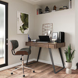SIMPLIHOME Dax 22 Inch Wide Swivel Adjustable Executive Computer Bentwood Office Chair in Distressed Slate Grey, for The Office and Study Room SIMPLIHOME