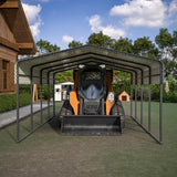 LZbeiteM Car Port, 13x20 FT Metal Carport, Heavy Duty Carport Canopy, Metal Garage Car Tent, Outdoor Car Shelter Shade with Galvanized Steel Roof, Frame, for Car, Truck, Pickup, SUV, Tractor, and Boat LZBEITEM