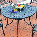 Crosley Furniture Sedona 5-Piece Outdoor Dining Set for 4, 46" Cast Aluminum Round Patio Table and Chairs, Black Crosley Furniture