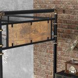 KEIKI Twin Over Twin Size Metal Detachable Quad Bunk Bed Frame with Ladders, MDF Headboard and Guardrail, for 4, L-Shaped Bunk Bed with Slats, No Box Spring Required, Easy Assembly, for Bedroom, Black KEIKI