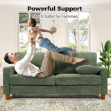 Kidirect 70in Corduroy Couch, Sofas for Living Room No Tool Assembly, Comfy Couches for Living Room 21in Deep Seats, Oversized Loveseat Sofa with 2 Pillows, 3 Seater Couch for Bedroom, Green Sofa Kidirect