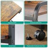 jarrvz Large Printer Stand, Removable and Fixed Printer Stand, Large Fax Machine Printer Stand, Laser Printer Stand, Printer Stand with Storage Space, Scanner Office Rolling Carriage, Retro Brown jarrvz