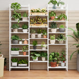 Bamjoy Bamboo Bookshelf, Triple 6-Tier White Bookshelf, Large Bookcase with 17 Open Display Shelves, Tall Book Shelf Storage Rack for Home Office, 71.5” H Bamjoy