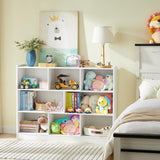 Elegant 3-Tier White Wooden Bookshelf with 8 Sections and Anti-Tilt Device Onirw