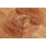 COZAYH 2-Piece Modern Farmhouse Living Room Coffee Table Set, Nesting Table Round Natural Finish with Handcrafted Wood Ring Motif, Light Red + Wood Color COZAYH