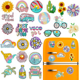ZYNERY 24 Pcs Summer Magnets, Refrigerator Magnets Sunflower Beach Art, Mini Diamond Painting Kits, Decorative Magnets 5D Diamond Painting for Adults Home Decor DIY Crafts Gift ZYNERY