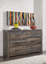 Signature Design by Ashley Drystan Rustic Industrial 6 Drawer Dresser, Weatherworn Brown Signature Design by Ashley