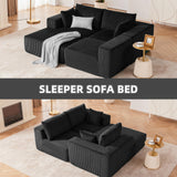 108” Modular Sectional Sofa, Cloud Sectional Couch with Deep Seat, Modern Modular L-Shape Sofa Couch with Chaise,Upholstered Couches for Living Room Bedroom (Black, Left Facing Chaise) Weture