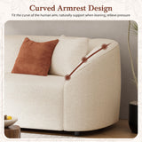 Christopher Knight Home Sabbo 87.50" Boucle Upholstered Couch, Oversized 2 Seater Sofa, Curved Soft Seating Lounge Sofa Chair, Cozy Loveseat with Armrest, Reading Sofa for Living Room Home Rest, Beige Christopher Knight Home