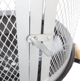 Fire Sense 01471 Fire Pit Bessemer Rolling Patio Fireplace Wooden Bonfire Porcelain Enamel Wood Burning with Wheels & Handle Grip for Outdoor Entertaining - Black & Silver - 28" Fire Sense