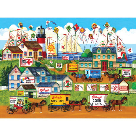 RoseArt - Kellogg's - Town by The Sea - 1000 Piece Jigsaw Puzzles for Adults RoseArt
