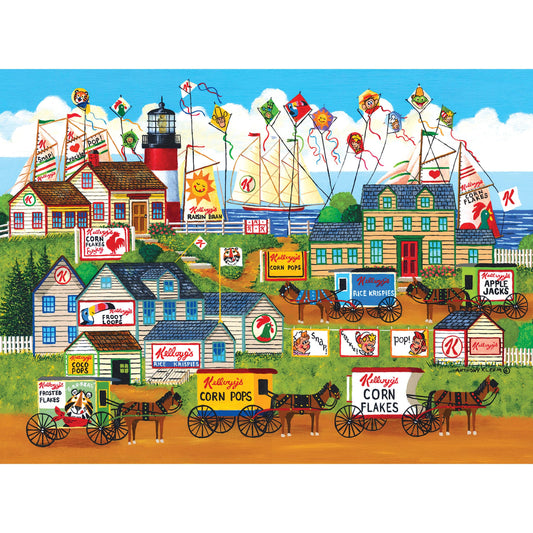 RoseArt - Kellogg's - Town by The Sea - 1000 Piece Jigsaw Puzzles for Adults