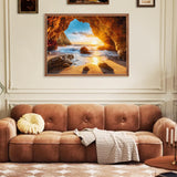 500 Pieces Puzzles for Adults Jigsaw Puzzle Beach Sea Cave Sunset Puzzle for Children Elderly, Recycled Paper Puzzle 500 Pieces, Art DIY Challenging Puzzle Family Game Gift for Friends, 20.5 x 15 in Jeacirio