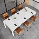 Tribesigns 6.5 FT Conference Room Table, 78.74" W x 27.56" D Large Office Conference Table, Modern Seminar Meeting Table for Boardroom. (Only Table) (White) Visit the Tribesigns Store