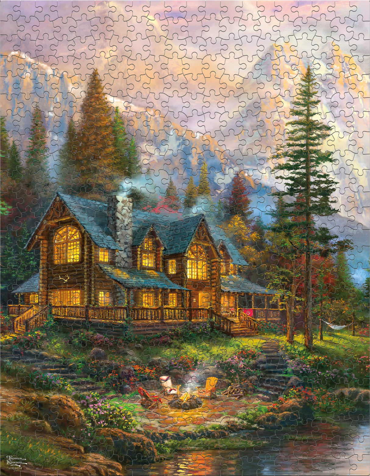 Ceaco - 8 in 1 Multipack - Thomas Kinkade - (2) Round 300 Piece, (4) 550 Piece, (1) 750 Piece (1) 1000 Piece Jigsaw Puzzles Ceaco
