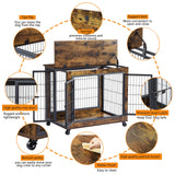 31.5Inch Dog Crate Furniture, Heavy Duty Wooden Dog Kennel,Indoor Pets Furniture Style End Table Dog Cage (31.5Inch Rustic Brown) LUKYRA