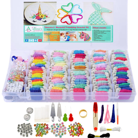 Athena's Elements Embroidery Floss - 276pcs Embroidery Thread and Accessories - Colors are Labeled with Std Codes - Perfect Thread for Cross Stitch, Hand Embroidery Athena's Elements