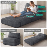 YITAHOME Folding Sofa Bed,New Upgrade Resilient Pocket Spring Cushion-Fold Out Chair Bed, Convertible Lazy Sleeper Chair with Back Support,Comfy Floor Sofa Lounge for Living Room, Bedroom, Dark Grey YITAHOME