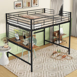 Harper & Bright Designs Full Size Metal Loft Bed Frame, Loft Bed Full with L-Shape Desk and Metal Grid, Space Saving Full Loft Bed with Desk Underneath for Kids,Teens (Full, Black) Harper & Bright Designs