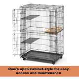 MidWest Homes for Pets Cat Playpen / Cat Cage Includes 3 Adjustable Resting Platforms, Removable Leak-Proof Pan, Easy 2-Door Top / Bottom Access & 4-locking Wheel Casters, 36"L x 23.5"W x 50.5"H Midwest Homes for Pets