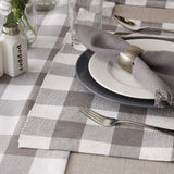 DII Buffalo Check Collection, Classic Farmhouse Placemat Set, 13x19, Gray & White, 6 Piece DII