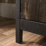 Sauder Steel River Metal & Wood Credenza with Doors, for TVs up to 60", Carbon Oak Sauder