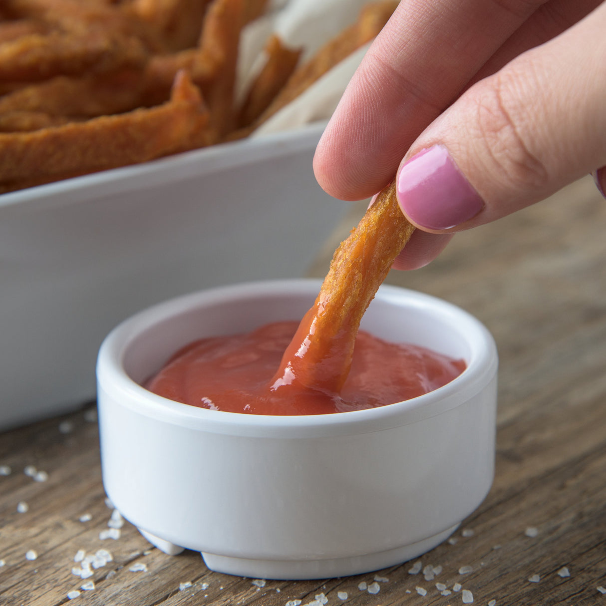 Carlisle FoodService Products Plastic Straight Sided Ramekin, Durable Dips and Sauce Bowl for Home, Kitchen, and Restaurant, Melamine, 2 Ounces, White Carlisle FoodService Products