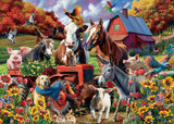 Funny Farm Puzzle Fall Puzzles 1000 Pieces for Adults, Autumn Animal Jigsaw Puzzles Dog, Fantasy Colorful Jigsaw Puzzle Family Collage Puzzles for Challenging BBOLDIN