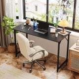 Grandder 40 inch Computer Desk, Small Home Office Desk Study Writing Kid Table, Simple PC Gaming Desk, Adjustable Feet, Black Grandder