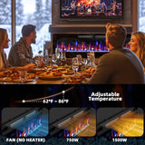 72" Electric Fireplace in-Wall Recessed,1500W Ultra-Thin Wall Mounted Fireplace Heater, Multicolor Flame Low Noise Timer Touch Screen &Remote Control Ludatido