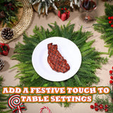 Teenyyou 6 Pcs Christmas Placemats Set 15 Inch Large Norfolk Pine Placemats Round Greenery Place Mats Artificial Xmas Washable Winter Table Decoration for Holiday Party Dining (Norfolk Pine, Green) Teenyyou