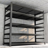 87" H Garage Shelving 3500Lbs Storage Shelves 5-Tier Adjustable Shelving Units Metal Storage Shelves Heavy Duty for Basement, Commercial, Warehouse, Industrial, Black PRESTELION