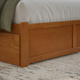 AFI Mission King Solid Wood Platform Bed with Footboard & Twin XL Trundle in Light Toffee AFI
