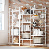 IRONCK Bookcases and Bookshelves Triple Wide 5 Tiers Industrial Bookshelf, Large Etagere Bookshelf Open Display Shelves with Metal Frame for Living Room Bedroom Home Office IRONCK