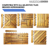 Edges for Interlocking Deck Tiles | Snap Together Edge for Wooden Flooring | Floor Decking Tile Edge - 12 x 12 Acacia Hardwood Outdoor Flooring Patio, Wooden Floor Balcony (Edge Straight 8 Pack) Majestick Goods